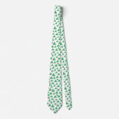 ハッチングされた三角形250319 – 白の緑 ネクタイ (正面)