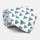 ハッチングされた三角形250319 – 白の苔の緑 ネクタイ (ロール)