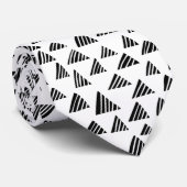 ハッチングされた三角形250319 – 黒(白) ネクタイ (ロール)