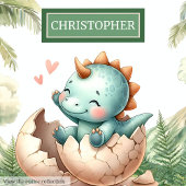 ハッチングよくはしゃぐすぐにベビー恐竜の水色 クッション