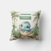 ハッチングよくはしゃぐイーンベビー恐竜ベビー枕 クッション (裏面)