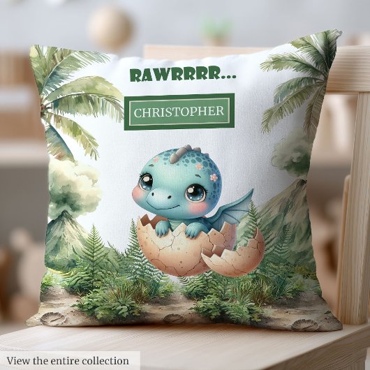 ハッチングよくはしゃぐイーンベビー恐竜ベビー枕 クッション