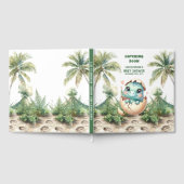 ハッチングイーンパーソナライズされた男の赤ちゃんメモリ帳 ゲストブック (全面)