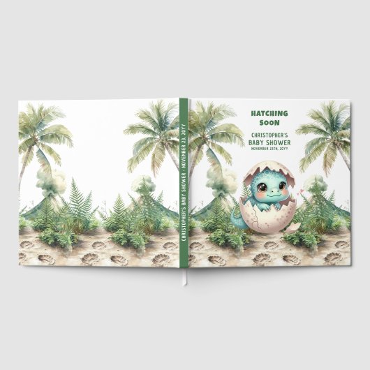 ハッチングスーンパーソナライズされたディーノゲストブックボーイ ゲストブック (全面)