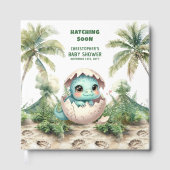 ハッチングスーンパーソナライズされたディーノゲストブックボーイ ゲストブック (正面)