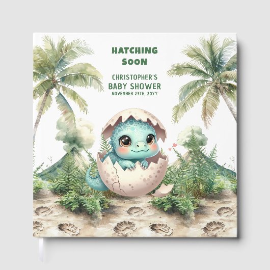 ハッチングスーンパーソナライズされたディーノゲストブックボーイ ゲストブック (正面)