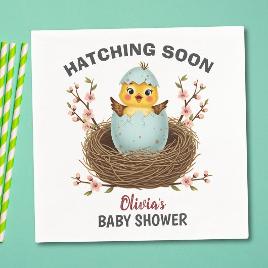 ハッチングハッチックかわいい赤ちゃんシャワー スタンダードカクテルナプキン