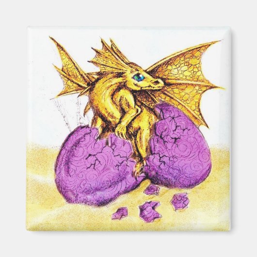 ハッチングブロンズのドラゴンマグネット マグネット (正面)