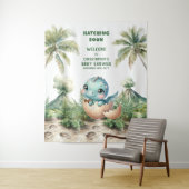 ハッチングマンスーン赤ちゃんシャワーのバナーブルー恐竜 タペストリー (インサイチュ)