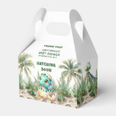 ハッチングマンスーン赤ちゃんシャワー恐竜の好意ボックス フェイバーボックス (正面サイド)