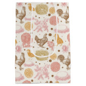 ハッチングマンスーン鶏の花柄 ミディアムペーパーバッグ (裏面)