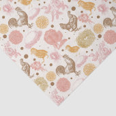 ハッチングマンスーン鶏の花柄 薄葉紙 (詳細)