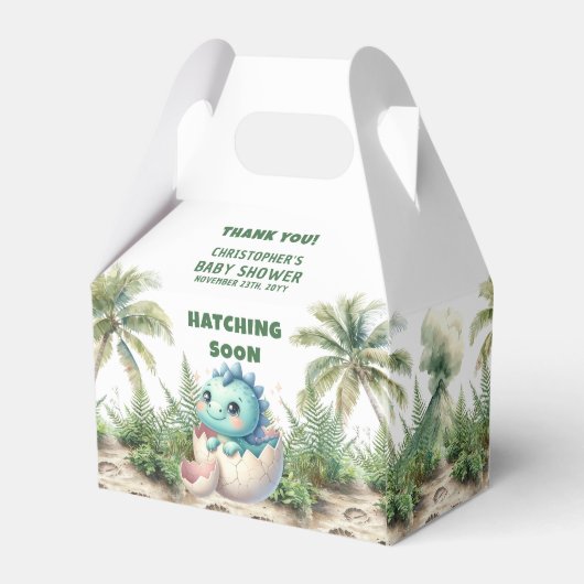 ハッチングマーン男の赤ちゃん恐竜パーティーの好意ボックス フェイバーボックス (裏面サイド)
