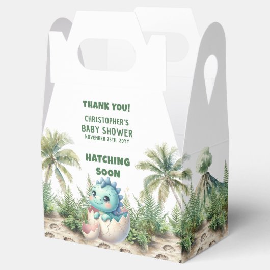 ハッチングマーン男の赤ちゃん恐竜パーティーの好意ボックス フェイバーボックス (オープン)