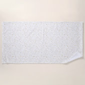 ハッチング紙吹雪水彩ドット ビーチタオル (正面)