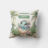 ハッチング魅力的イーンベビー恐竜ベビー枕 クッション (裏面)