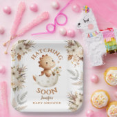 ハッチング！ボホニュートラル恐竜の赤ちゃんシャワー ペーパープレート (パーティー)