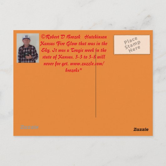 ハッチンソンカンザスファイアグローポストカード ポストカード (裏面)