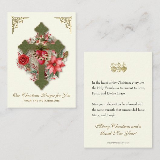 ハッチンソンクリスマス祈りの言葉 エンクロージャーカード (正面/裏面)