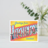 ハッチンソン、カンザスヴィンテージ大文字葉書 ポストカード (スタンド正面)