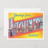 ハッチンソン、カンザスヴィンテージ大文字葉書 ポストカード (正面/裏面)