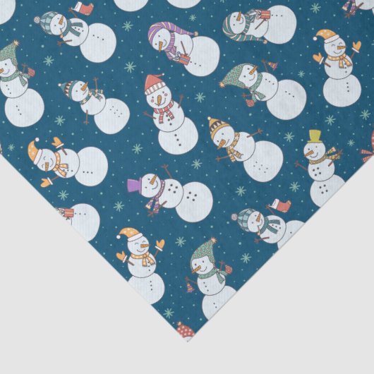 ハッツブルーのキッズクリスマスかわいい雪だるま 薄葉紙 (詳細)