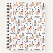 ハッツ&スカーフスキーパターンのラマス ノートブック (正面)