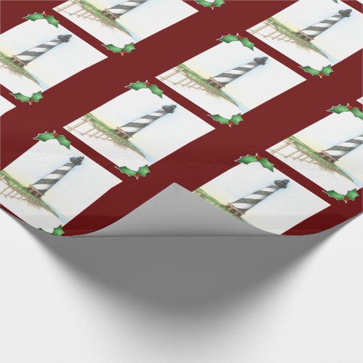 ハッテラス岬の灯台クリスマスの包装紙 ラッピングペーパー (角)