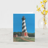 ハッテラス岬の灯台ブランクのメッセージカード カード (黄色い花)