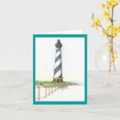 ハッテラス岬の灯台メッセージカード カード (黄色い花)