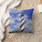 ハッテラス岬の灯台絵画 クッション (ブランケット)