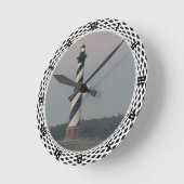 ハッテラス岬の灯台 ラウンド壁時計 (傾斜)