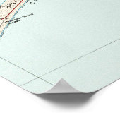 ハッテラス岬国立海岸地図（1985年） ポスター (角)