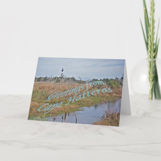 ハッテラス岬OBXからの挨拶 カード (正面)