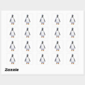 ハットでセーラーのペンギン スクエアシール (シート)