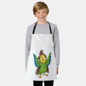 ハットで魔法使いとしてオウム エプロン (着用した状態)