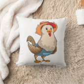 ハットと農家としての鶏肉 クッション (ブランケット)