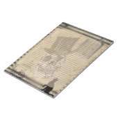 ハットと黒猫スカルを備えたハロウィーンヴィンテージ ノートパッド (アングル)