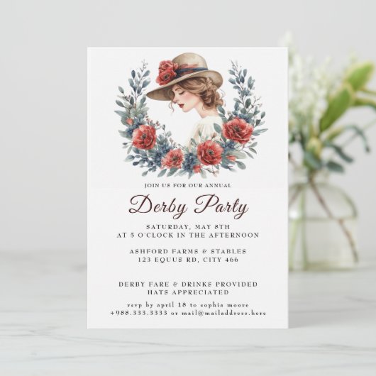 ハットウォーターカラーダービーパーティの招待状 招待状 (スタンド正面)