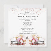 ハットウォー男らしトカラーブーケ同性婚 招待状 (正面)