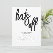 ハットオフグラードパーティー白黒招待状 招待状 (スタンド正面)