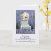 ハットオンウィッカーチェア悔やみや弔慰サンキューカード カード (黄色い花)