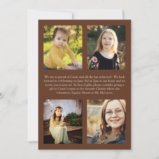 ハットカントリーによるひまわり卒業発表 招待状 (裏面)