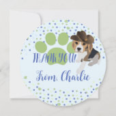 ハットキッズの可愛いビーグル子犬サンキューカード サンキューカード (裏面)