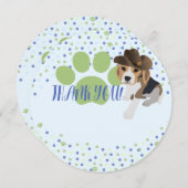 ハットキッズの可愛いビーグル子犬サンキューカード サンキューカード (正面/裏面)