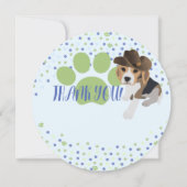 ハットキッズの可愛いビーグル子犬サンキューカード サンキューカード (正面)