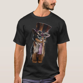 ハットグラスギフトヴィンテージ付きスチームパンクキットン Tシャツ