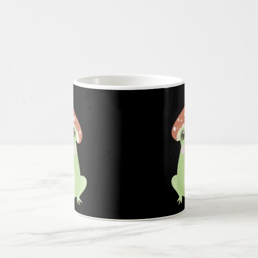 ハットコテージオーエステティックの可愛いカエルのキノコ コーヒーマグカップ (中央)