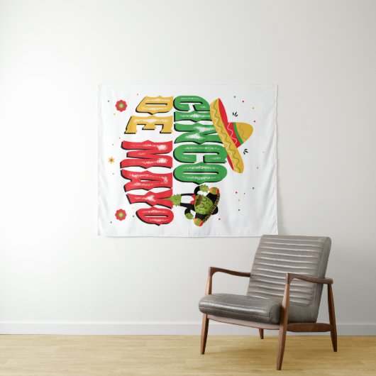 ハットサボテン付きシンコおもしろいデマヨ タペストリー (インサイチュ(横))