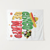 ハットサボテン付きシンコおもしろいデマヨ タペストリー (正面(横))